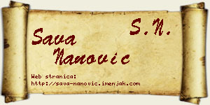 Sava Nanović vizit kartica